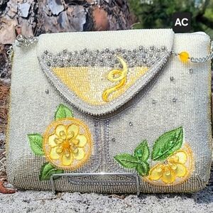 Mary Frances Lemon Drop Crossbody Clutch Handbag